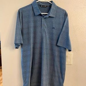 Travis Mathew golf shirt, size L, blue stripe